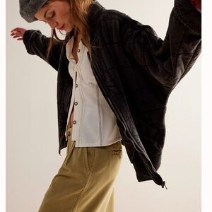 Free People Black Dolman Quilted Jacket